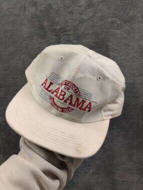 VINTAGE Alabama Crimson Tide Hat Mens One Size White Snapback College University